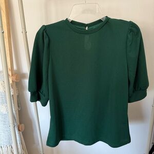 Emerald puff sleeve top